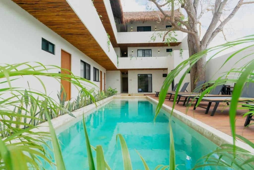 Cozy Apartment With Pool In Bacalar Center Exterior foto