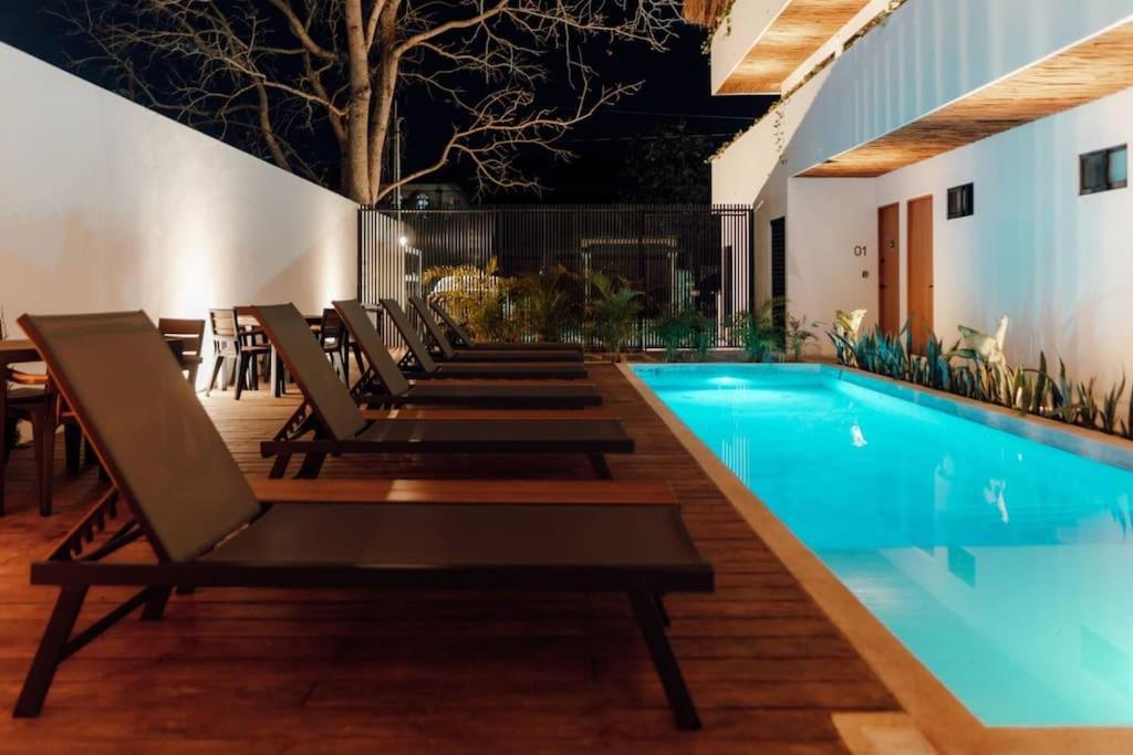 Cozy Apartment With Pool In Bacalar Center Exterior foto